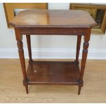 A late Victorian mahogany window / occasional table, 64 cm x 43 cm x 75 cm