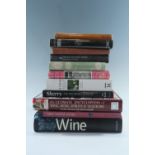 A sophisticated and extensive library of books pertaining to wine, together with a minority on