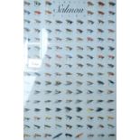 Two vintage Frödinflies fishing posters "Classic Salmon Flies" and "Modern Salmon Flies",