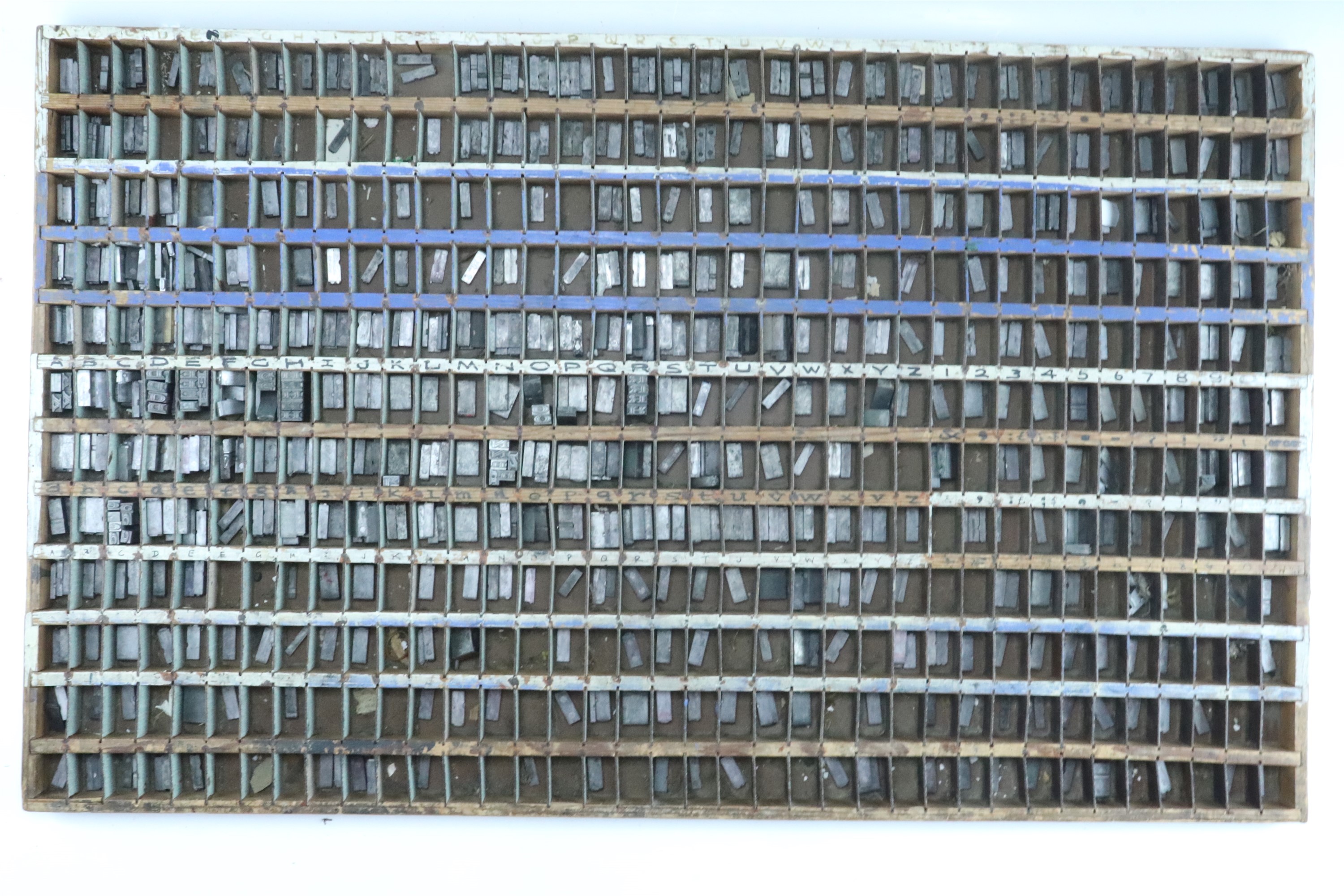 A printers set tray, 85 cm x 51 cm, together with a quantity of typeset - Image 3 of 3