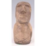 A late 20th Century ceramic Easter Island Moai statue, 19 cm