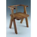 A mid-to-late 20th Century child's pine chair, 47 cm tall