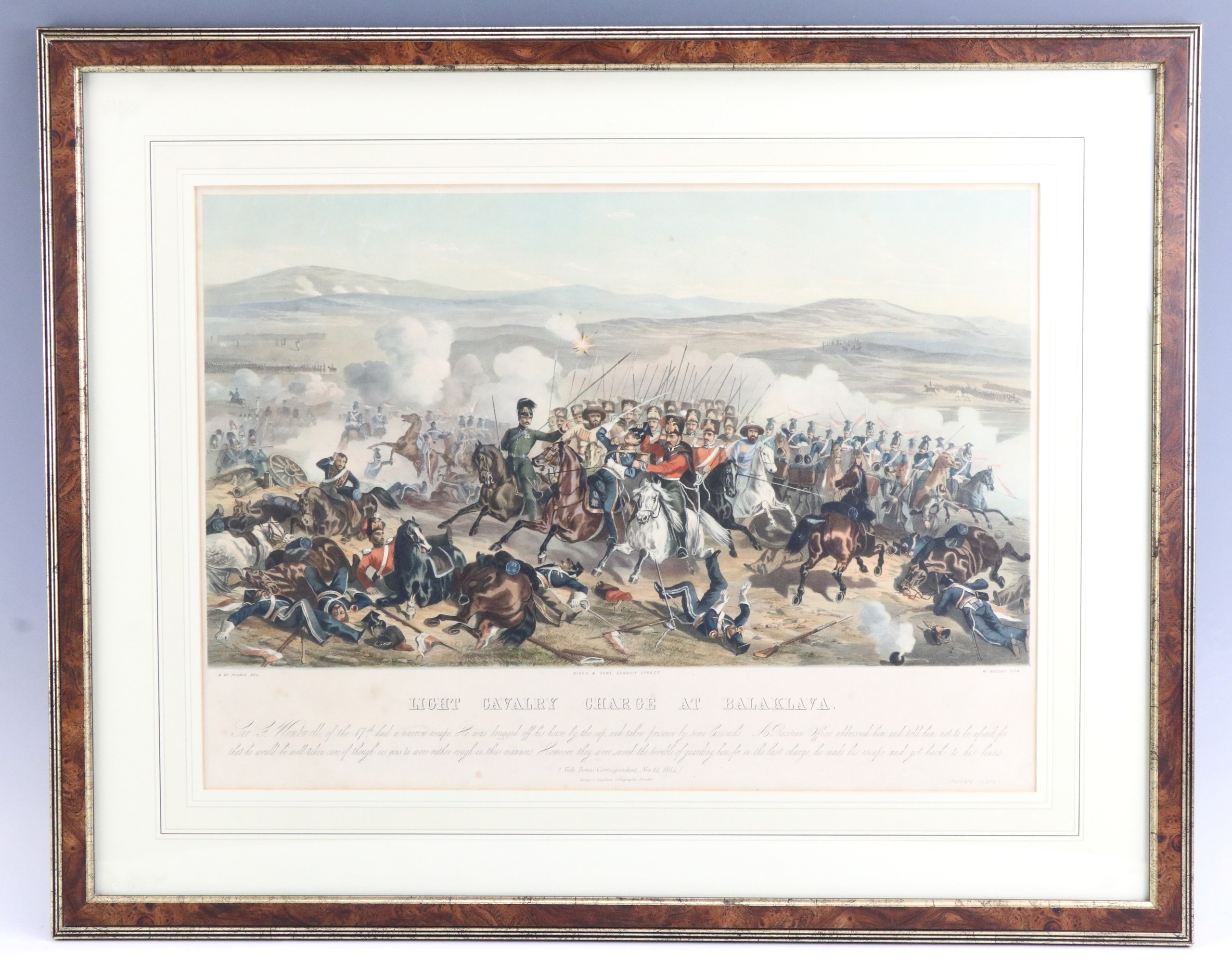 Light Cavalry Charge at Balaklava, a study of Sir G Wombwell being taken captive by Cossacks, - Image 2 of 2
