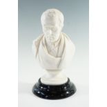 After Joseph Pitts (Active 1830-1870) A Victorian Parian ware bust of the Duke of Wellington, on a