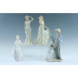 A Sanbo figurine of two children with a duck together with a Francesca lady and two SBL Regal
