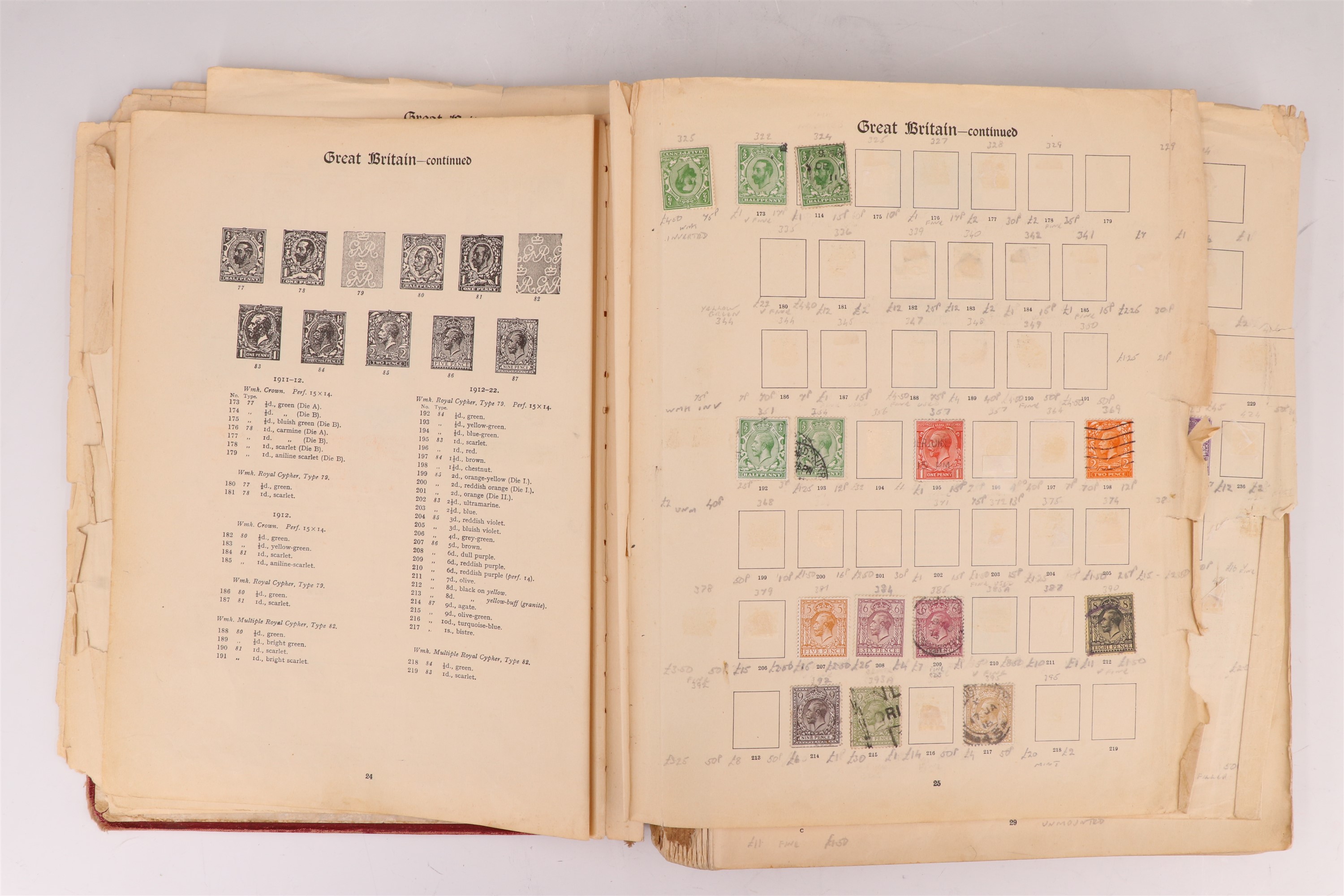Two Stanley Gibbons albums of Victorian and later GB and world stamps, including perforate 1d - Image 17 of 19