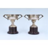 A pair of 1930s silver trophies on Bakelite pedestals, both being un-dedicated, Birmingham, 1935 /