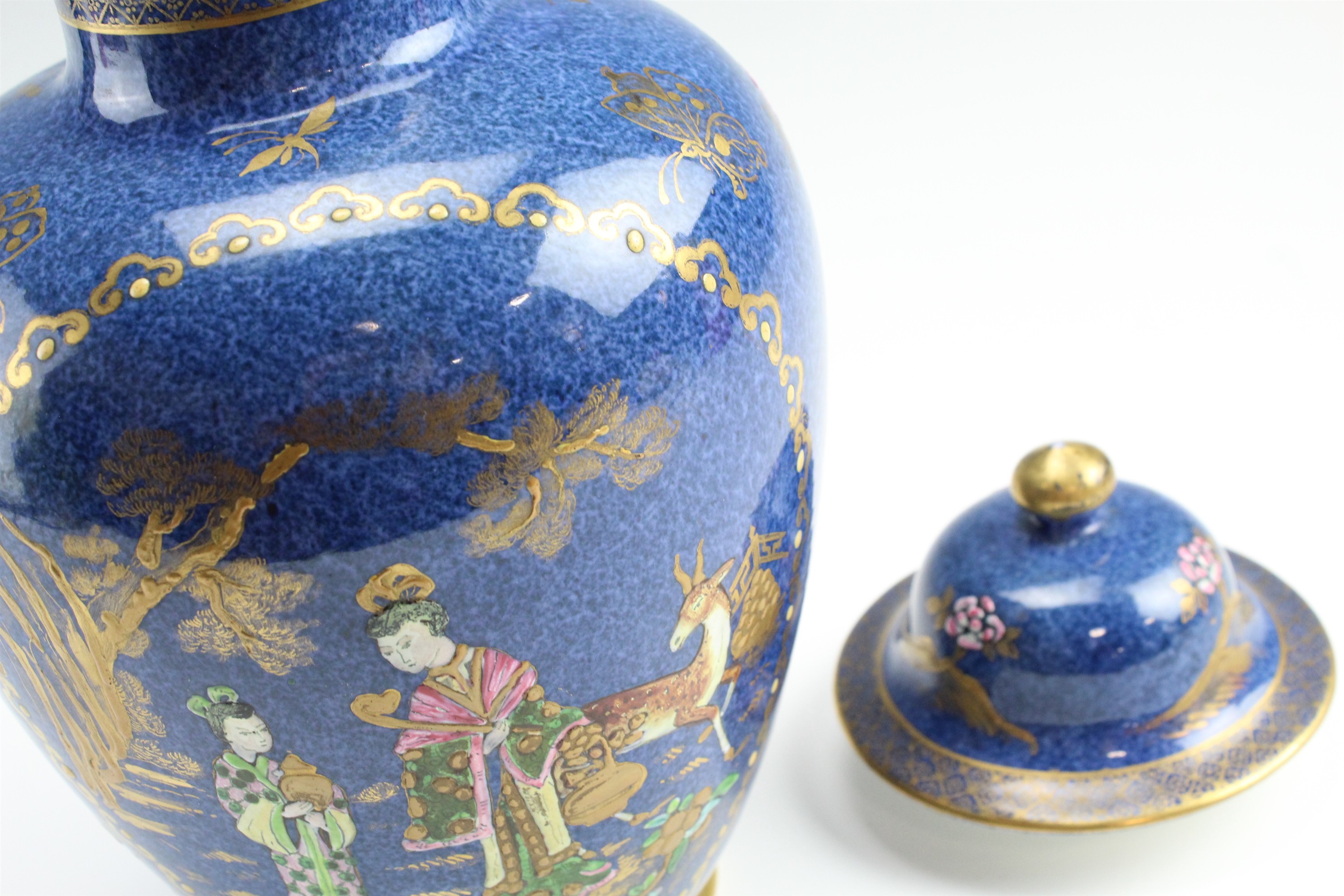 A 1920s New Chelsea Porcelain chinoiserie covered vase, 26 cm - Image 2 of 2