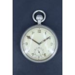 A Second World War British military GSTP pocket watch, the case back marked B50298 and bearing a