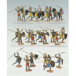 A group of late 19th / early 20th Century diecast lead toy medieval soldiers, approx 6 cm