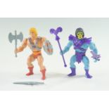 Masters Of The Universe action figures He-Man and Skeletor with accessories, by Mattel, 1981,