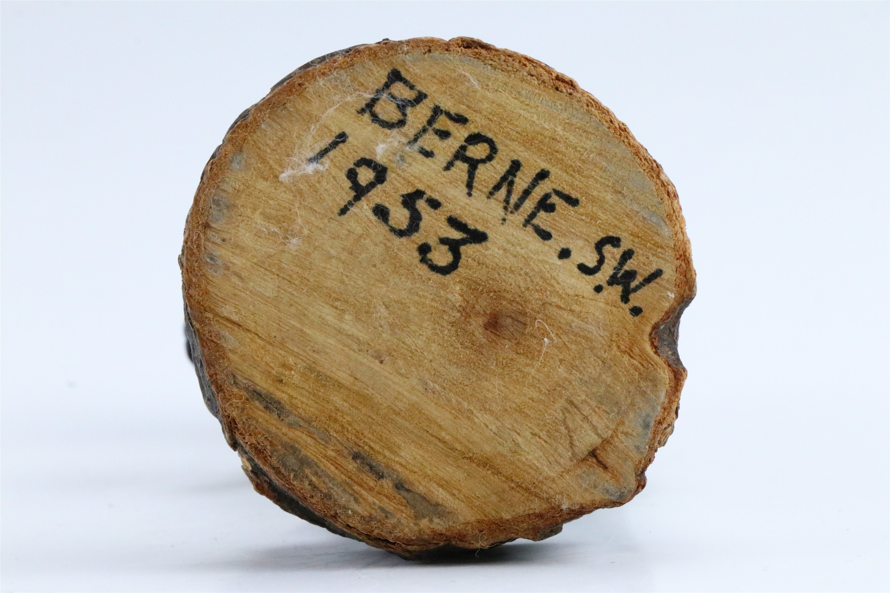 A mid 20th Century Swiss treen carved wooden bear, marked "Berne. SW, 1953" to base, 12 cm - Image 6 of 6