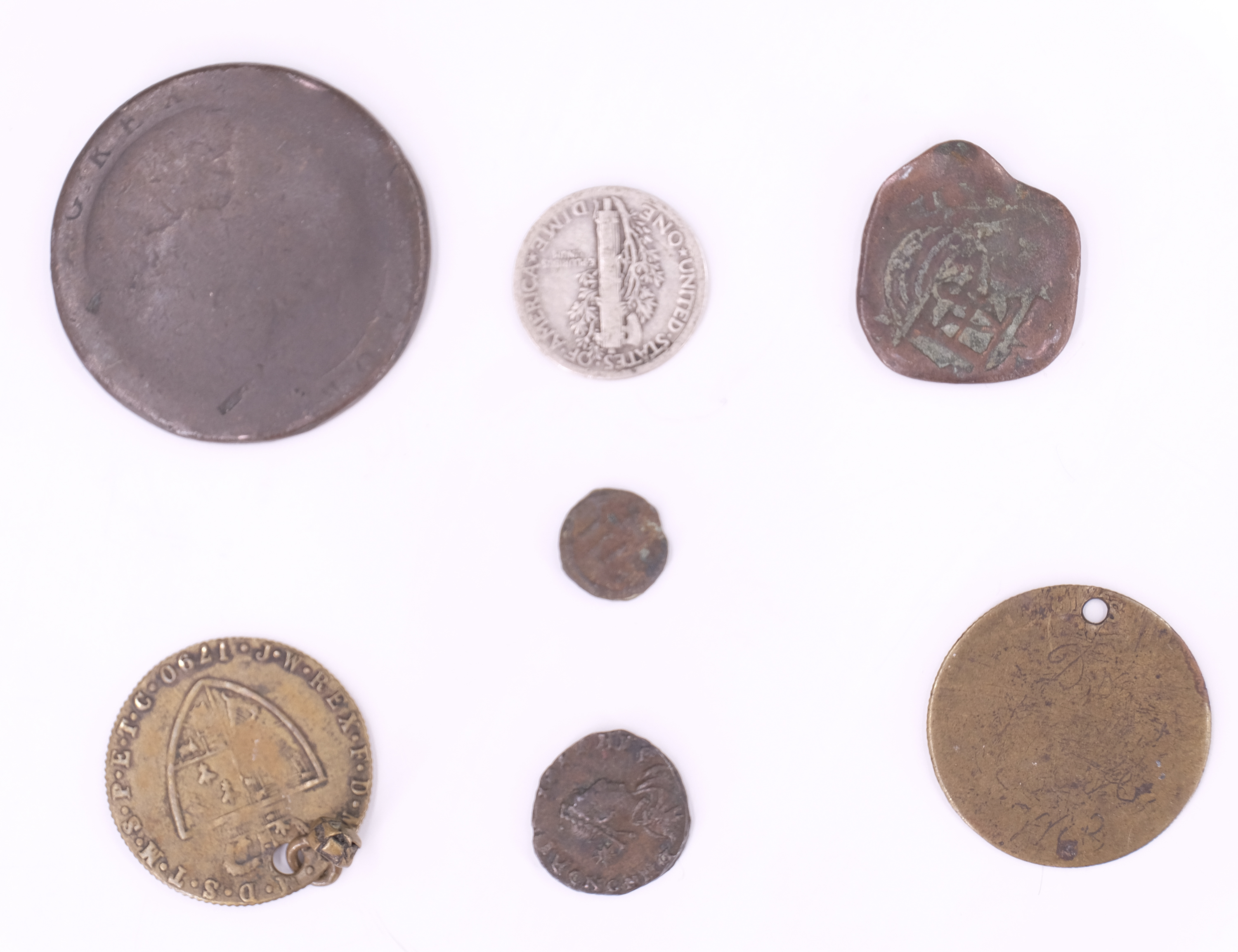 A group of GB and world coins, including a hammered Honorius Follis, etc - Image 6 of 6
