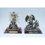Two Dragons and Wizards diecast figurines, Requesting the Potion and Wizard of the Aurora, 20 cm