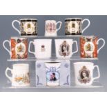 A quantity of Royal commemorative mugs, including boxed QE II 80th birthday and Golden jubilee