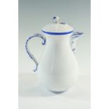 A Meissen 18th Century style blue-enamelled covered baluster jug, 20th Century, 23 cm