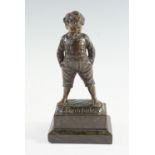 After R Hobold (German, 19th Century) "Frechdachs", [cheeky monkey], a cast bronze figure of a young