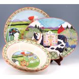 Four items of Jim Shore Barnyard ceramics, largest 42 cm