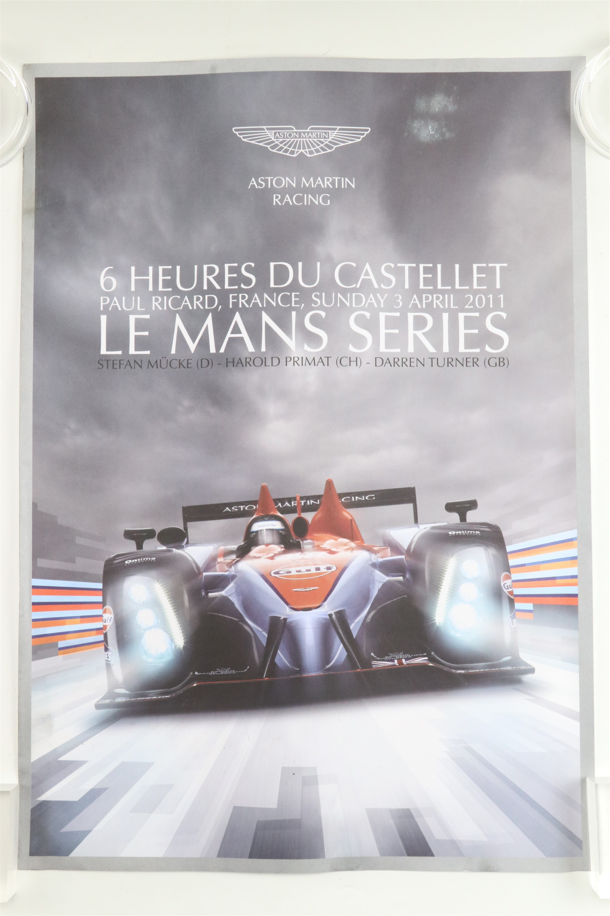 A group of Aston Martin posters together with two Le Mans and a Peugeot Racing poster, Aston - Image 2 of 8