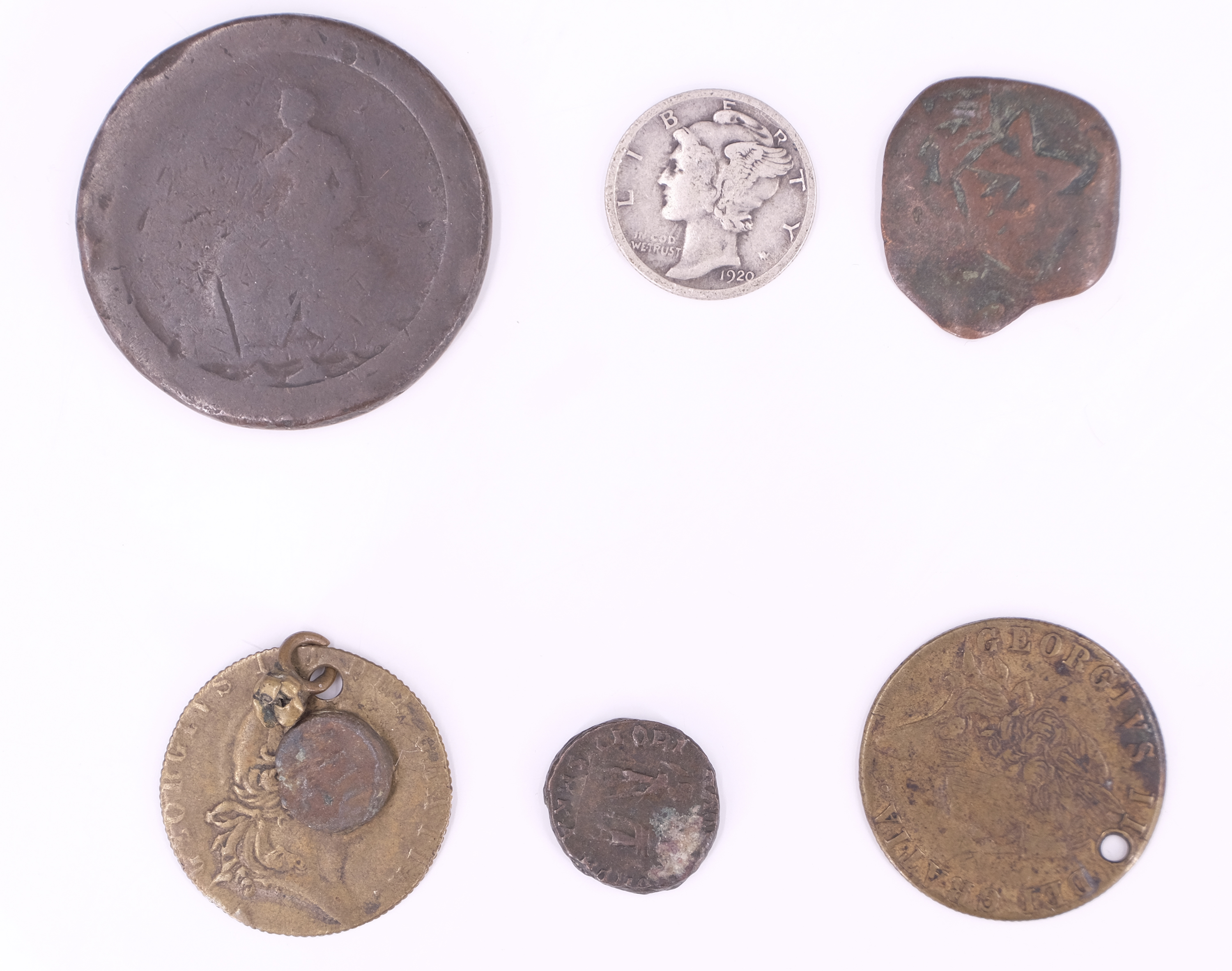 A group of GB and world coins, including a hammered Honorius Follis, etc - Image 5 of 6
