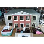 A fine Georgian Palladian style doll's house, having electric lighting and with accessories, 94 cm x