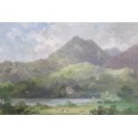 P G Riley An impressionistic study of Causey Pike from Catbells fell, the Lake District, with