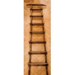 A set of Victorian bamboo library steps, 41 cm x 189 cm high