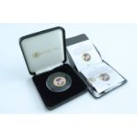 Two Heirloom Coin Collections gold plated silver proof photographic royal commemorative one pound