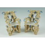 A pair of Victorian trade sample or novelty miniature garden seats, each of rustic branch-