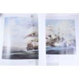 After Robert Taylor "The Battle of Trafalgar", print, pencil signed by Lord Nelson, 1980, un-framed,