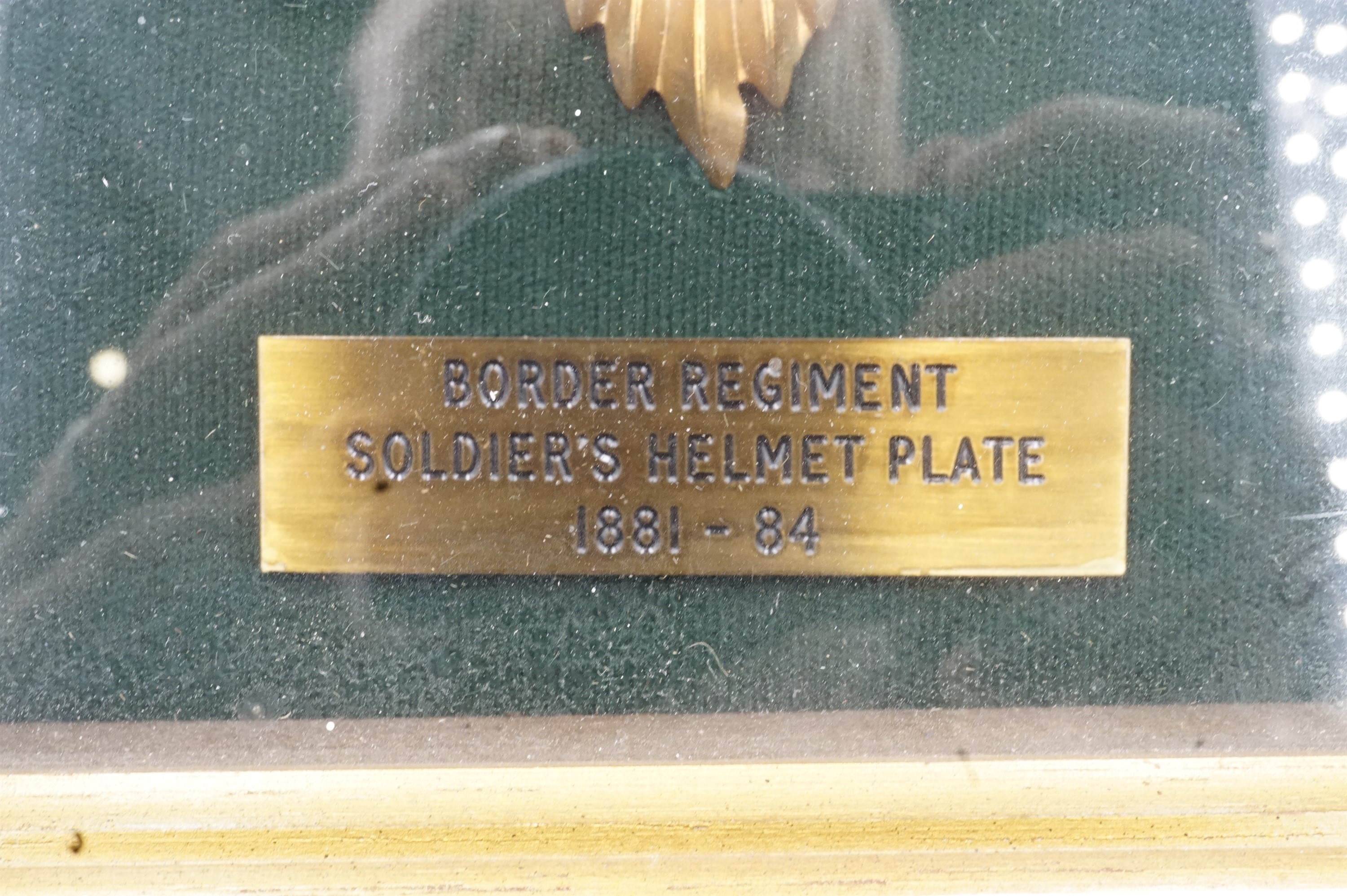 A post-1901 Border Regiment other rank's helmet plate, framed - Image 2 of 4