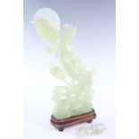 A jade sculpture, 33 cm, (a/f)