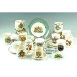 Sundry royal commemoratives, including a Doulton Burslem 1887 mug, a group of other mugs, plates,
