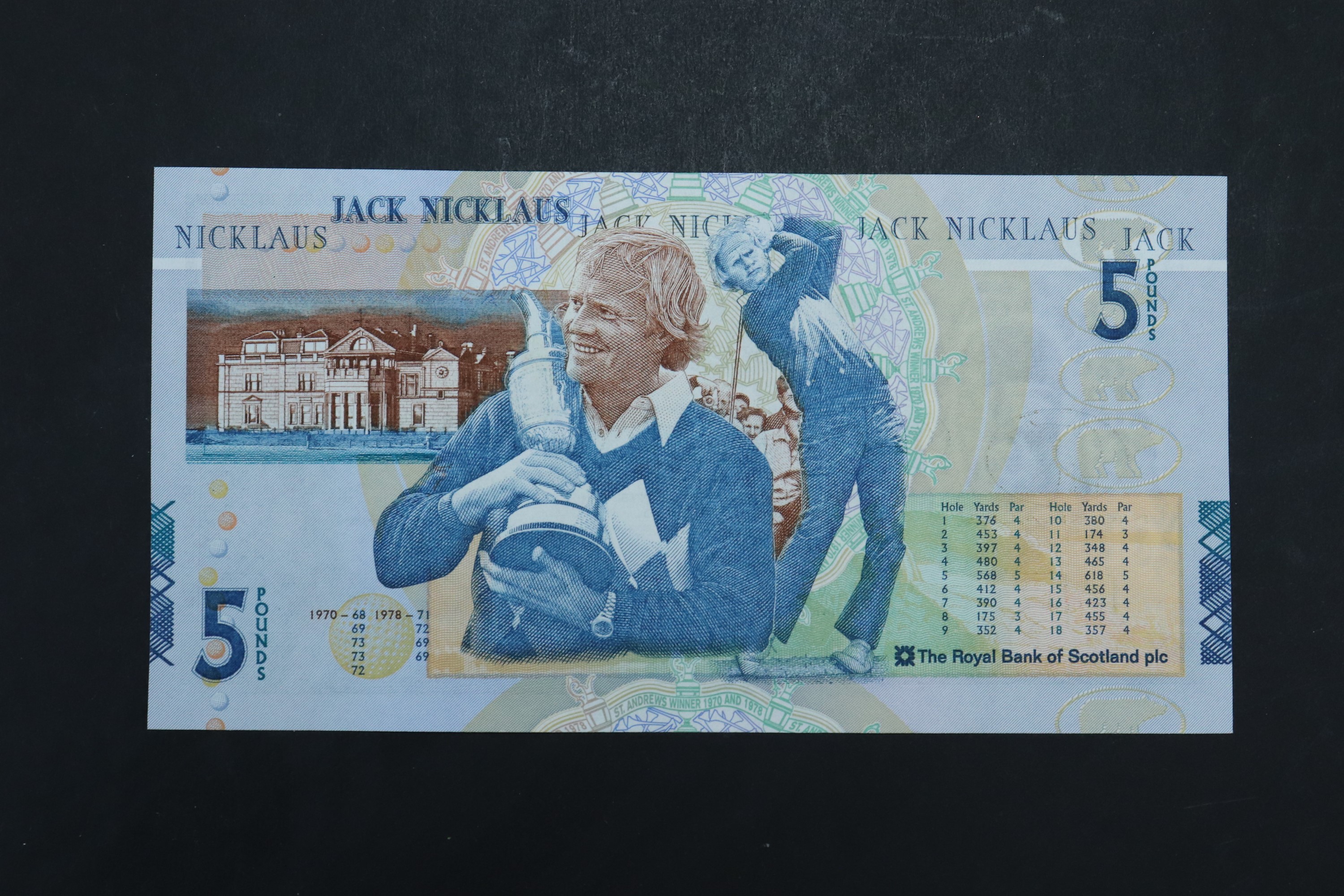 A consecutive run of nine The Royal Bank of Scotland Jack Nicklaus five pounds banknotes, Goodwin - Image 4 of 5