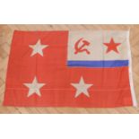 A Soviet Navy Fleet Commander's flag, dated 1977, 90 cm x 140 cm