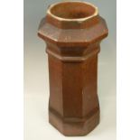 A pair of octagonal salt-glazed earthenware chimney pots, 73 cm