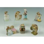 Seven Beswick Beatrix Potter figurines, including Ribby, Susan, etc