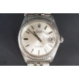A Rolex Oyster Perpetual Datejust stainless steel wristwatch, having a superlative chronometer