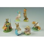 Three Beswick Beatrix Potter figurines, comprising Mr Tod, Mrs Rabbit & Bunnies and Jemmima