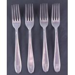 Four German Third Reich Luftwaffe mess forks