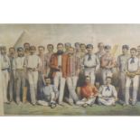 Famous English Cricketers - 1880, chromolithographic print, published by "The Boy's Own Paper", in