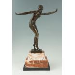 After D H Chiparus An early 20th Century bronze sculpture of an Egyptian ghawazi dancer on a