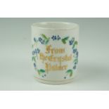 A Victorian Crystal Palace souvenir porcelain mug, 8 cm