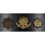 A Cheshire Regiment officer's Service Dress cap badge and two other badges