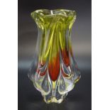 A late 20th Century Murano studio glass vase, 22 cm