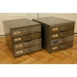 Two steel chests stationary drawers, 40 x 27 x 26 cm