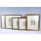 After Randolph Caldecott (1846 - 1886) Three miniature printed extracts, two depicting huntsmen