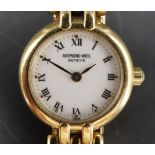 A Raymond Weil lady's 18 ct gold plated dress watch, having a quartz movement, Roman numerals,