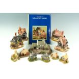 Eleven Lilliput Lane Cottages, including The Toy Box, High Ghyll Farm and a collector's guide book