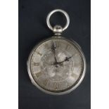 A Victorian silver pocket watch by Timothy Graham of Cockermouth, having a key wound lever movement,